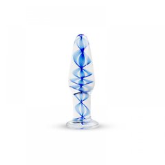 Пробка скло блакитна спіраль Gildo Glass buttplug No. 23, Прозрачный - картинка 1