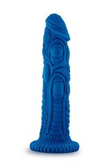 Насадка для страпону з рельєфом Realm, синя 19 см, Vac-U-Lock - картинка 1