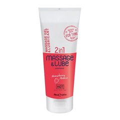 Массажный гель и лубрикант HOT Massage- & Glide Gel 2in1 Strawberry 200 мл - картинка 1