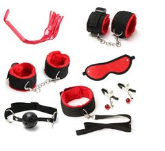 Набір для БДСМ ігор Bondage Gear Set, Black, Черный/Красный