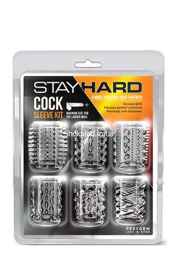 Набір насадок STAY HARD COCK Sleeve KIT CLEAR - картинка 1