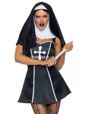 Костюм монашки Leg Avenue, М, Naughty Nun 2 предмета, черный - картинка 2