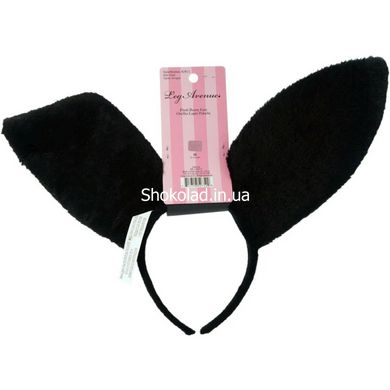 Ушки кролика One Size Plush Bunny Rabbit Ears Headband от Leg Avenue, розово-черные - картинка 3