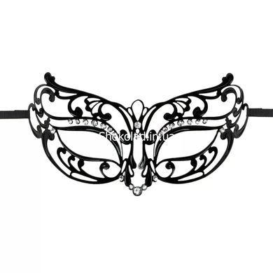 Венеціанська маска Easytoys, металева, зі стразами, чорна - картинка 1