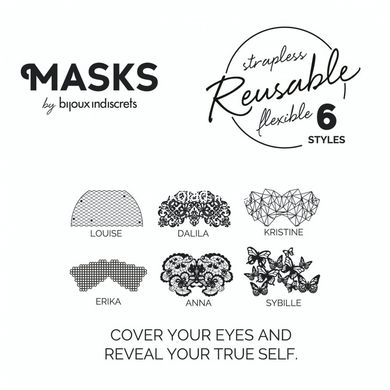 Вінілова маска на наклейках Bijoux Indiscrets - картинка 9