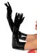 Сексуальні рукавички вище ліктів Opera Leg Avenue, вінілові, чорні, L - зображення 1