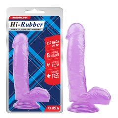Фаллоимитатор на присоске фиолетовый Chisa Hi-Rubber 17,5*3,6 см - картинка 1