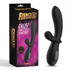 Вібратор кролик з електростимуляцією Chisa Fierce Euphoria Eros'electro Sword , Черный - картинка 1