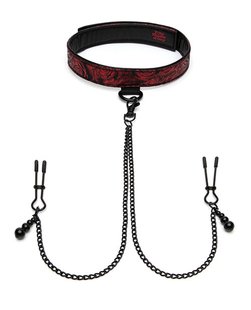 Нашийник із затискачами на соски Sweet Anticipation Fifty Shades of Grey Collar Nipp - картинка 1