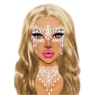 Наклейки для обличчя Diamond Sticker Masquerade White Leg Avenue - картинка 1