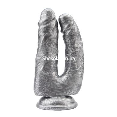 Фалоімітатор подвійний реалістичний на присоску Chisa Срібний, Сріблястий - картинка 2