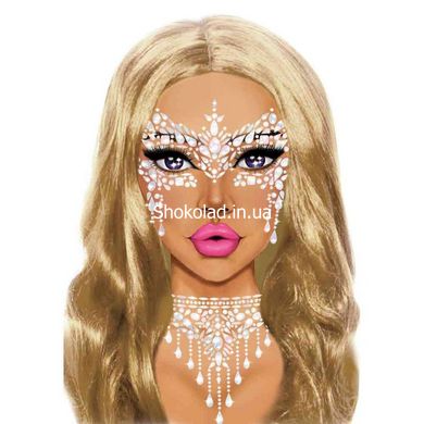 Наклейки для лица Diamond Sticker Masquerade White Leg Avenue - картинка 1