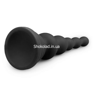 Анальная елка силикон Easy Toys Beaded Cone черная, 16.5 см - картинка 4
