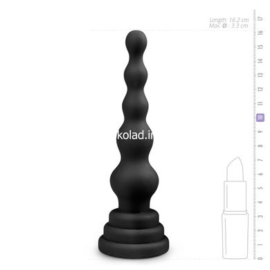 Анальная елка силикон Easy Toys Beaded Cone черная, 16.5 см - картинка 5