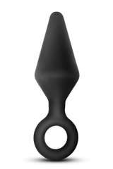 Анальная пробка с кольцом-стоппером L Anal Adventures Blush, силиконовая, черная, 13.3 х 3.8 см - картинка 1
