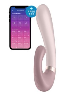 Подвійний смарт вібратор із функцією нагріву Satisfyer Heat Wave Connect App Mauve - картинка 1