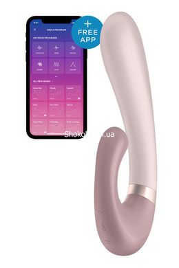 Подвійний смарт вібратор із функцією нагріву Satisfyer Heat Wave Connect App Mauve - картинка 1