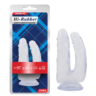 Фалоімітатор подвійний Chisa Hi-Rubber Chisa Clear - картинка 1