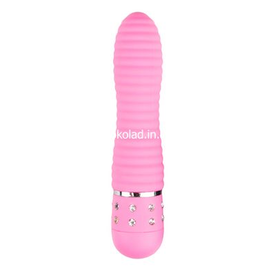 Вібратор ребристий Love Diamond Vibrator рожевий, 11.4 см - картинка 1