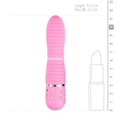 Вібратор ребристий Love Diamond Vibrator рожевий, 11.4 см - картинка 3