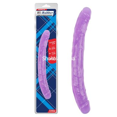Фалоімітатор двосторонній фіолетовий Chisa Hi-Rubber 32,5 см * 3,5 см, Фіолетовий - картинка 1