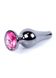 Анальна пробка з нержавіючої сталі з каменем Plug-Jewellery Dark Silver BUTT PLUG-Pink - зображення 8