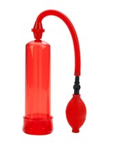 Механічна вакуумна помпа для пеніса з насосом-грушею Fireman's CalExotics, червона, 19 х 5.7 см - картинка 1