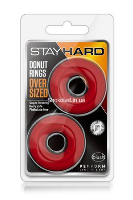 Набір ерекційних кілець STAY HARD Donut RINGS OVERSIZED RED, Червоний, Розмір посилки : 8,50 х 13,50 х 2,00 - картинка 2