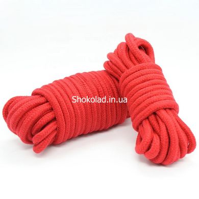 Мотузка для зв'язування 10 метрів, наконечники метал, червона - картинка 3