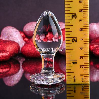 Анальная пробка стеклянная размер M ADAM ET EVE RED HEART GEM GLASS PLUG MEDIUM - картинка 9