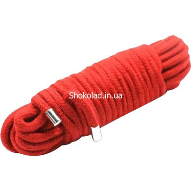Мотузка для зв'язування 10 метрів, наконечники метал, червона - картинка 1