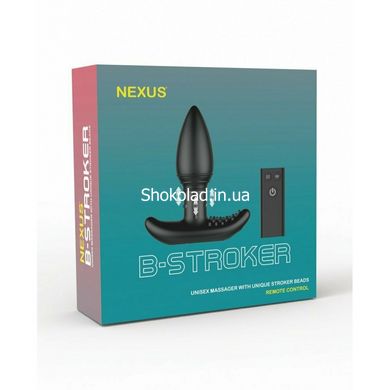 Анальная пробка с вибрацией Nexus с массирующими бусинами на ножке, черная, 11 х 4 см - картинка 5
