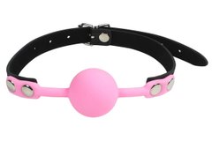 Кляп силіконовий Silicone ball gag metal accesso pink - картинка 1