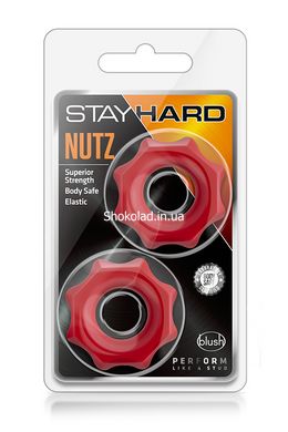 Набір ерекційних кілець STAY HARD Nutz RED, Червоний, Розмір посилки : 8,50 х 14,00 х 2,50 - картинка 2