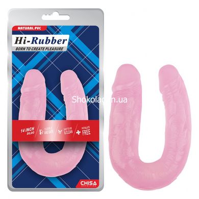 Фалоімітатор подвійний Chisa Hi-Rubber 14 Pink, Рожевий - картинка 2