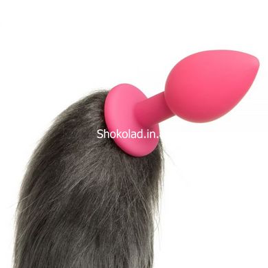 нальна пробка Silicone з хвостом Єнот, Raccoon Tail S - картинка 2