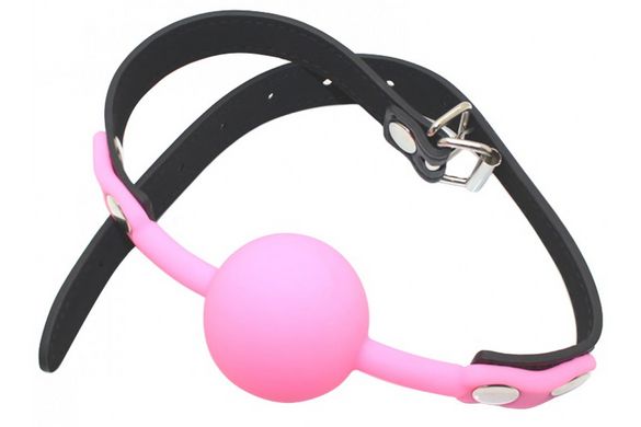 Кляп силіконовий Silicone ball gag metal accesso pink - картинка 4