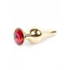 Анальний корок з червоним каменем Plug-Jewellery Gold BUTT PLUG- Red - зображення 7