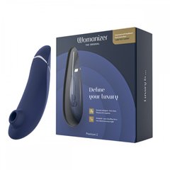 Вакуумний кліторальний стимулятор Womanizer Premium 2 Blueberry, Темно-синій - картинка 1