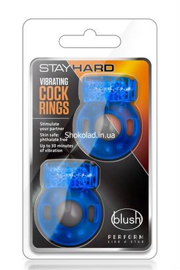 Набір вібро-ерекційних кілець Stay Hard Blush 2 шт, блакитні, 3.8 см - картинка 6
