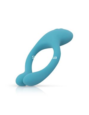 Эрекционное кольцо на пенис для пар Cala Azul с вибро, голубое - картинка 2