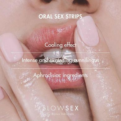 Мятные полоски для орального секса Bijoux Indiscrets Oral sex strips - SLOW SEX, 7 шт - картинка 3