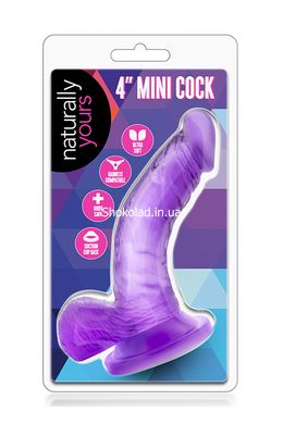 Фалоімітатор NATURALLY YOURS 4INCH MINI COCK PURPLE, Фіолетовий - картинка 2