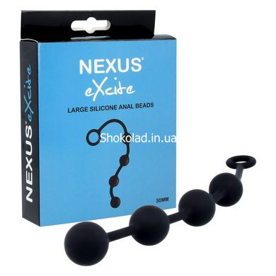 Анальний ланцюжок Nexus Excite, силіконові, 30 см х 3 см, чорний - картинка 3