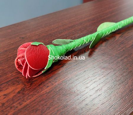 Стек троянда Kid Grain Leather Rose Crop With Calf Leather Rose - картинка 5