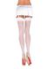 Панчохи сексуальні One Size Lynn Sheer Backseam Stockings від Leg Avenue, білі - зображення 1