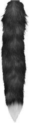 Анальная пробка с хвостом Anal plug faux fur fox tail black polyeste - картинка 1