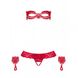 Набор маска+наручники+стринги Obsessive Hetea 3 pcs set red S/M - изображение 5
