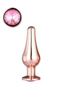 DT21826 анальна пробка конічної форми Dream Toys GLEAMING LOVE ROSE GOLD PLEASURE PLUG S - картинка 1