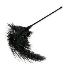 Тіклер, страусине перо, на ручці, чорне, 55 см - картинка 1